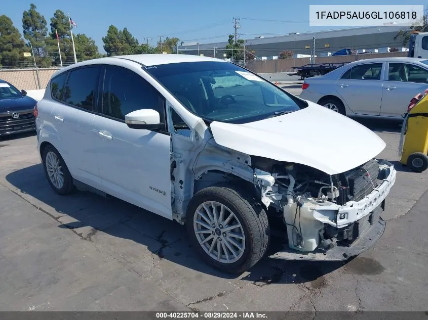 2016 Ford C-Max Hybrid Se VIN: 1FADP5AU6GL106818 Lot: 40225704