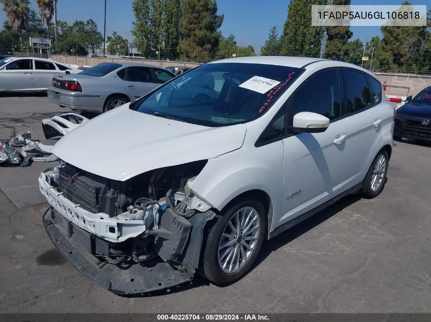 2016 Ford C-Max Hybrid Se VIN: 1FADP5AU6GL106818 Lot: 40225704