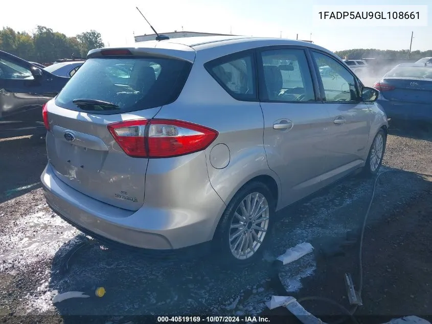 2016 Ford C-Max Hybrid Se VIN: 1FADP5AU9GL108661 Lot: 40519169