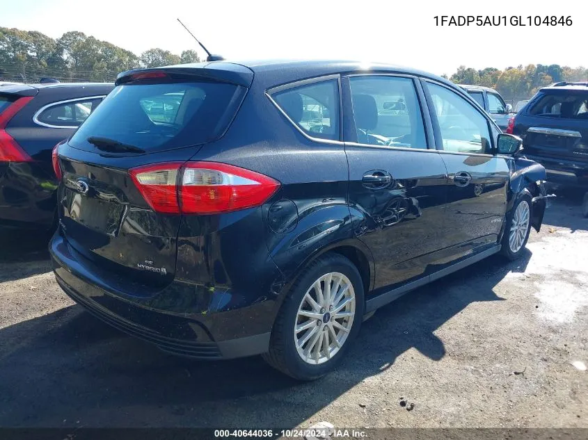 2016 Ford C-Max Hybrid Se VIN: 1FADP5AU1GL104846 Lot: 40644036