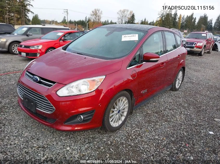 2016 Ford C-Max Energi Sel VIN: 1FADP5CU2GL115156 Lot: 40766881