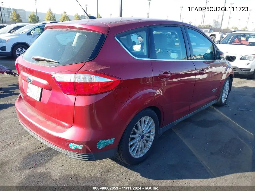 2016 Ford C-Max Energi Sel VIN: 1FADP5CU2GL111723 Lot: 40802059