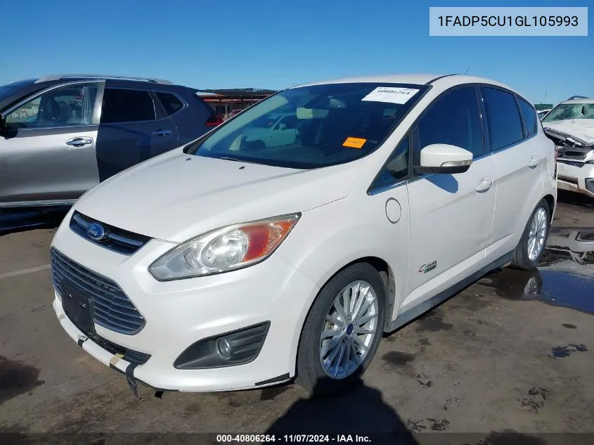 2016 Ford C-Max Energi Sel VIN: 1FADP5CU1GL105993 Lot: 40806264