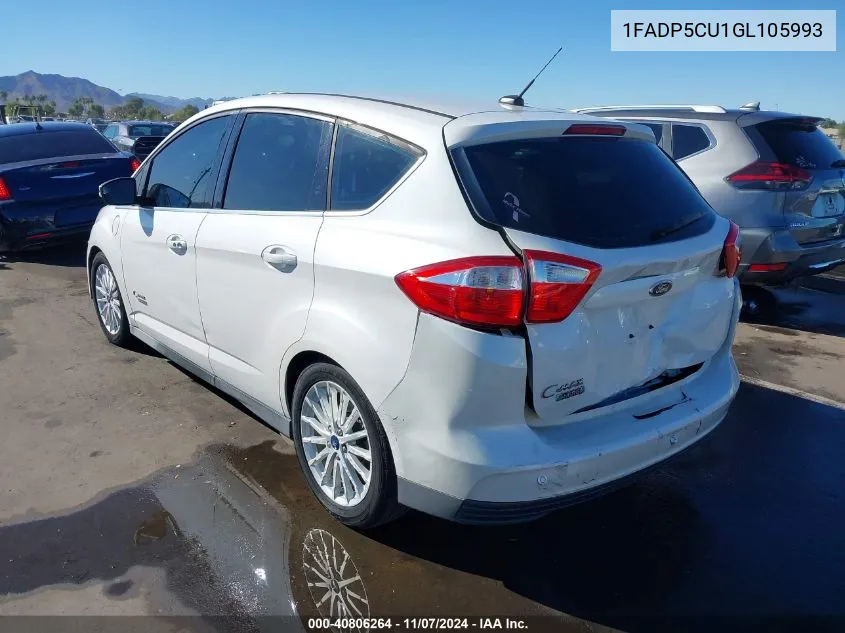 2016 Ford C-Max Energi Sel VIN: 1FADP5CU1GL105993 Lot: 40806264