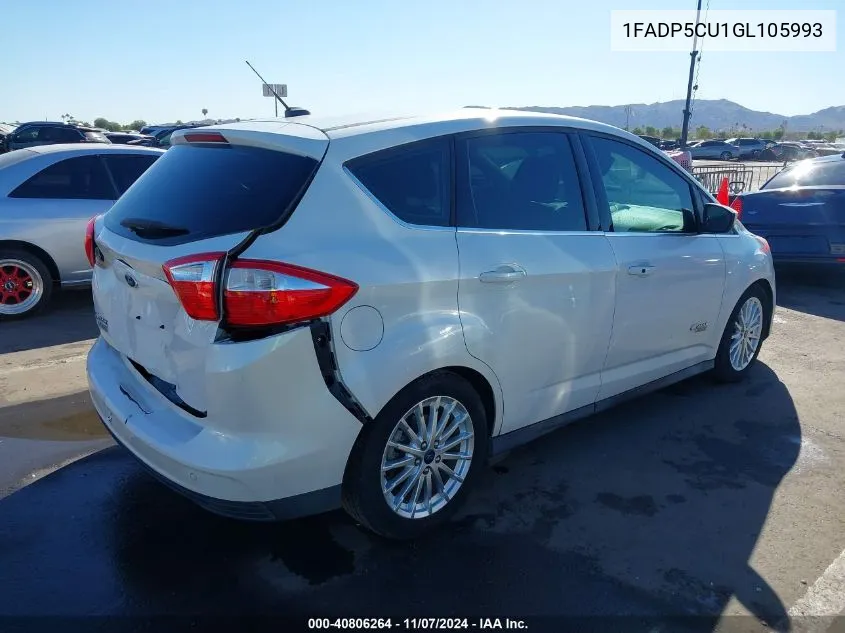 2016 Ford C-Max Energi Sel VIN: 1FADP5CU1GL105993 Lot: 40806264