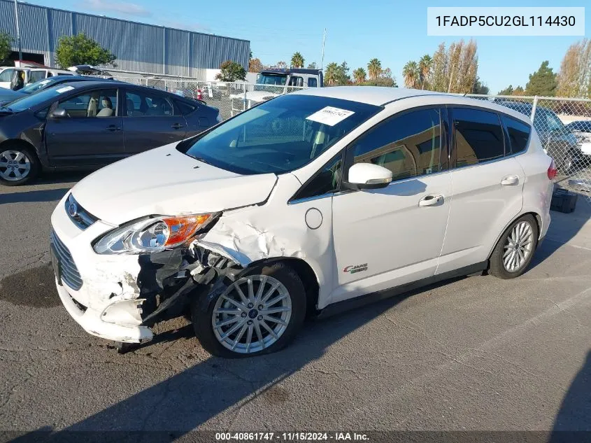 2016 Ford C-Max Energi Sel VIN: 1FADP5CU2GL114430 Lot: 40861747