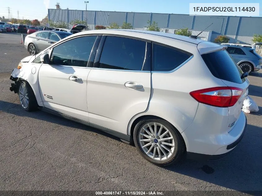 2016 Ford C-Max Energi Sel VIN: 1FADP5CU2GL114430 Lot: 40861747