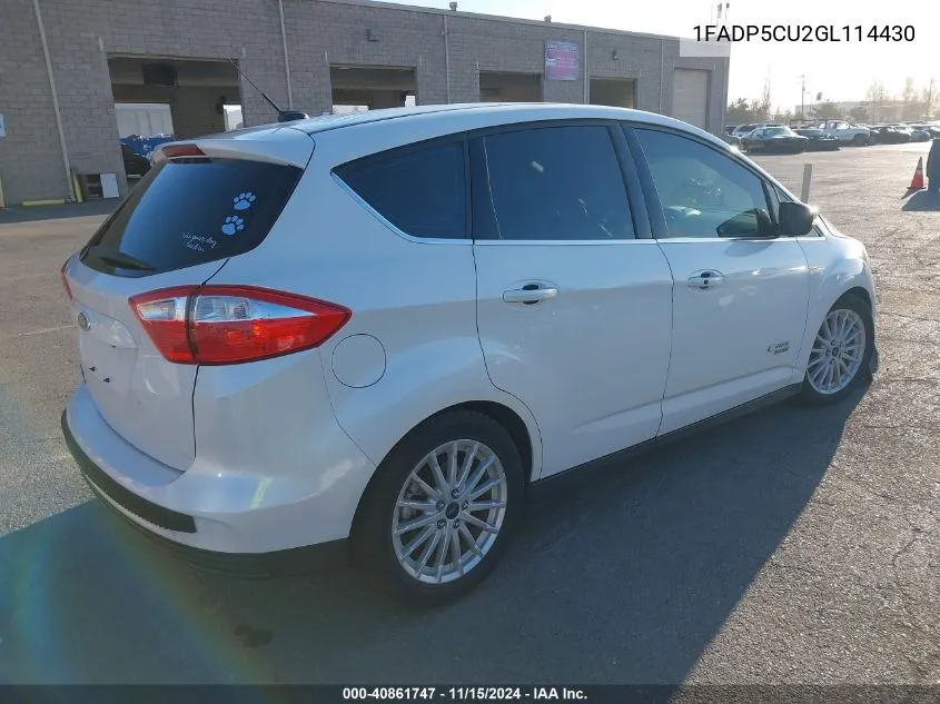 2016 Ford C-Max Energi Sel VIN: 1FADP5CU2GL114430 Lot: 40861747