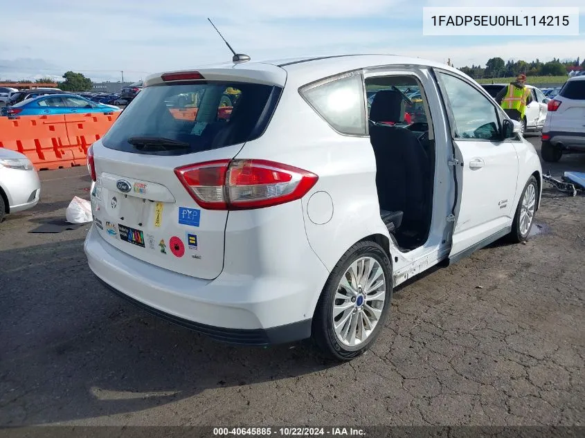 2017 Ford C-Max Energi Se VIN: 1FADP5EU0HL114215 Lot: 40645885