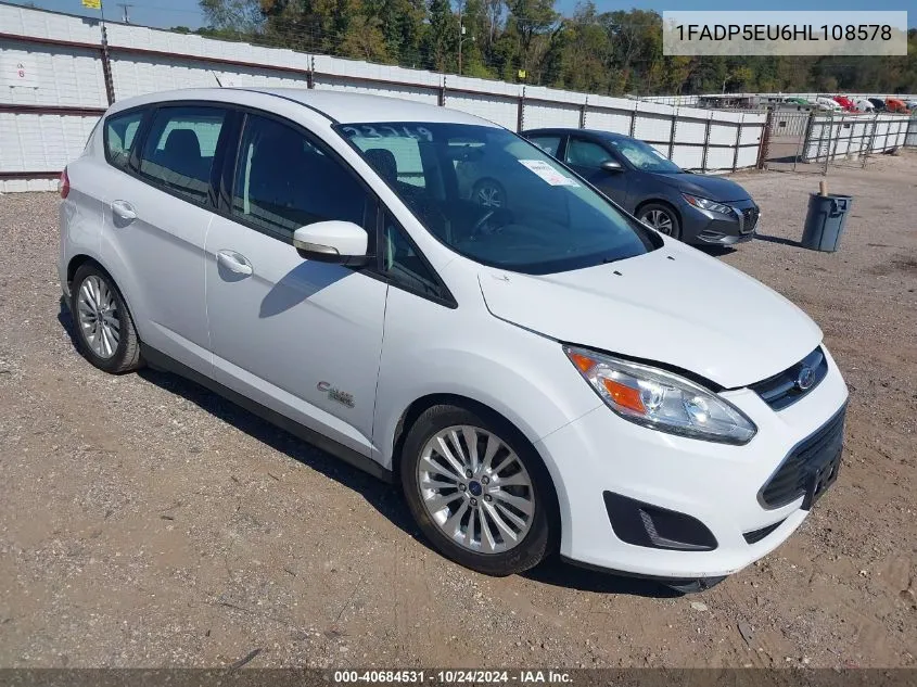 2017 Ford C-Max Energi Se VIN: 1FADP5EU6HL108578 Lot: 40684531