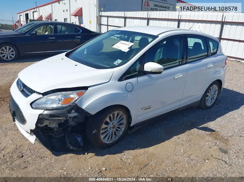 2017 Ford C-Max Energi Se VIN: 1FADP5EU6HL108578 Lot: 40684531