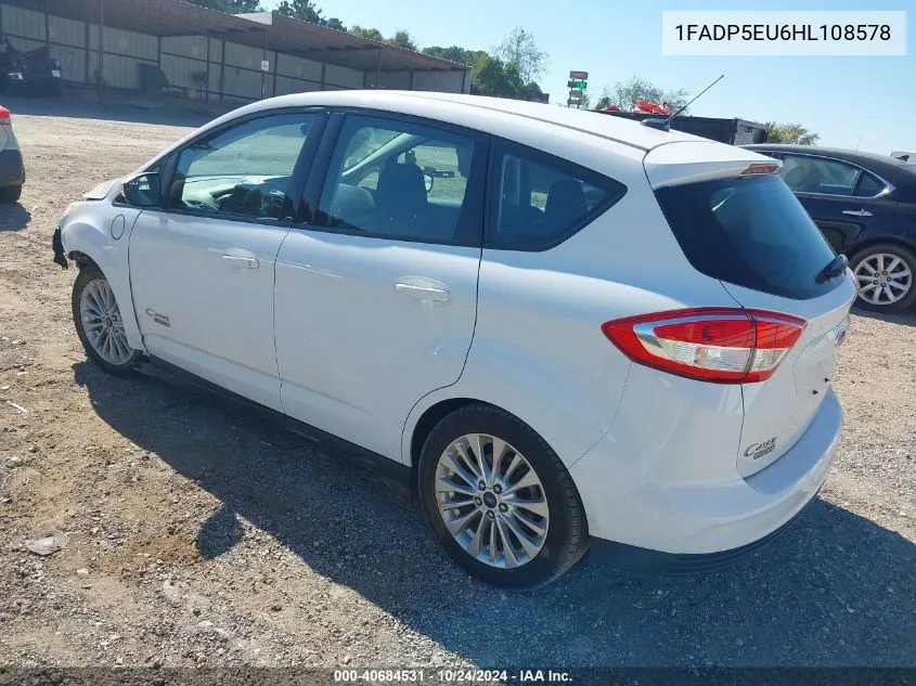 2017 Ford C-Max Energi Se VIN: 1FADP5EU6HL108578 Lot: 40684531