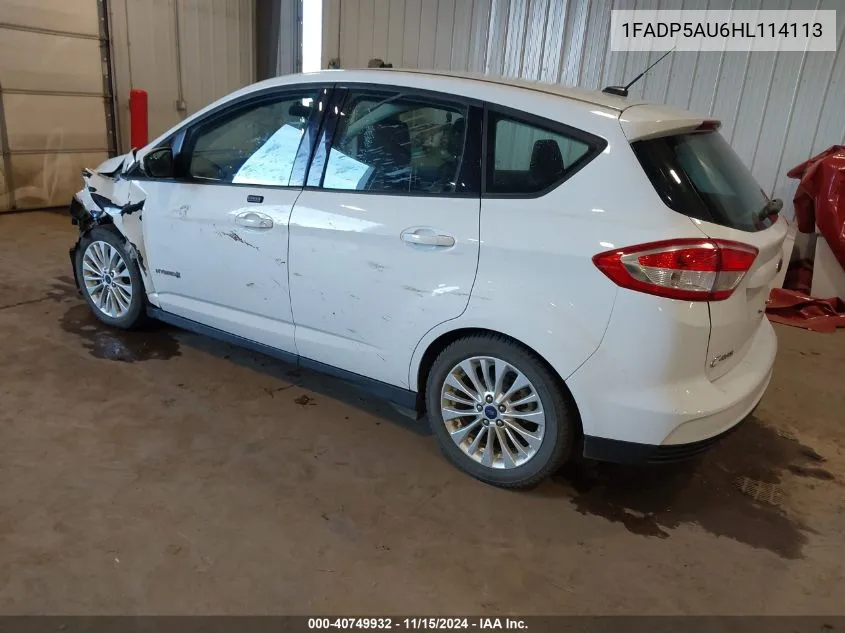 2017 Ford C-Max Hybrid Se VIN: 1FADP5AU6HL114113 Lot: 40749932