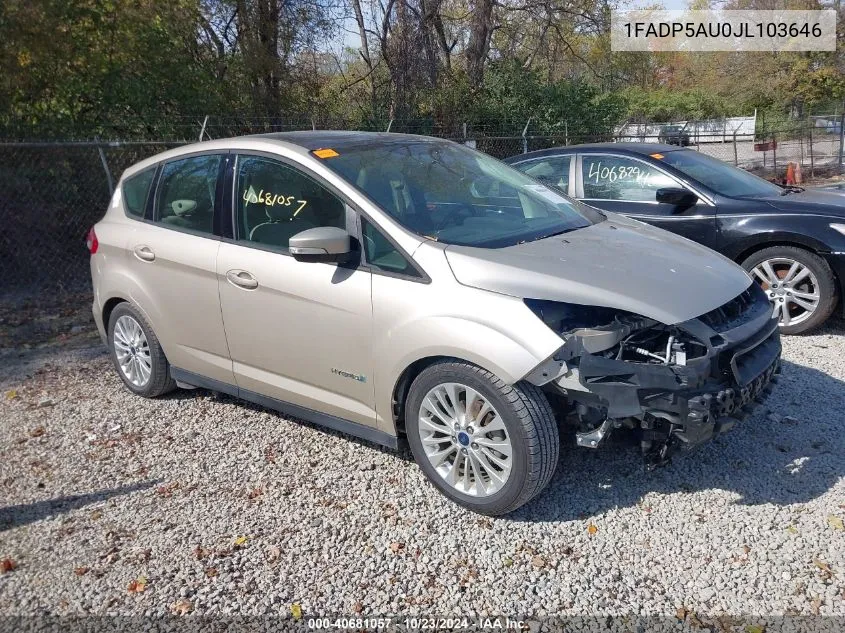 2018 Ford C-Max Hybrid Se VIN: 1FADP5AU0JL103646 Lot: 40681057