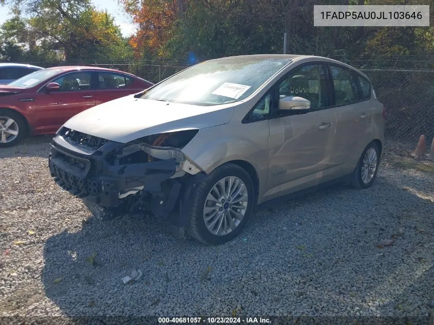 2018 Ford C-Max Hybrid Se VIN: 1FADP5AU0JL103646 Lot: 40681057