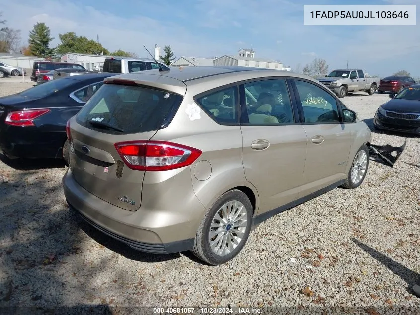 2018 Ford C-Max Hybrid Se VIN: 1FADP5AU0JL103646 Lot: 40681057