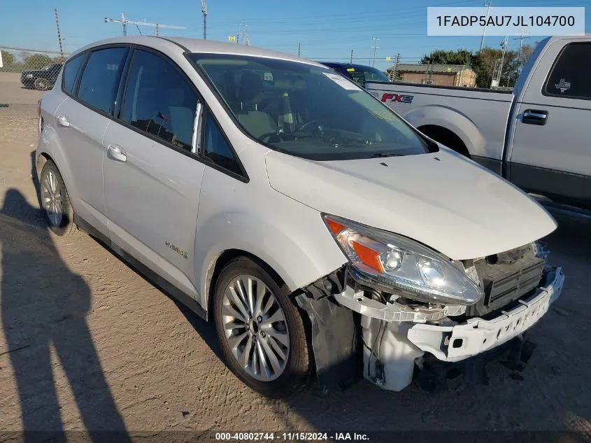 2018 Ford C-Max Hybrid Se VIN: 1FADP5AU7JL104700 Lot: 40802744