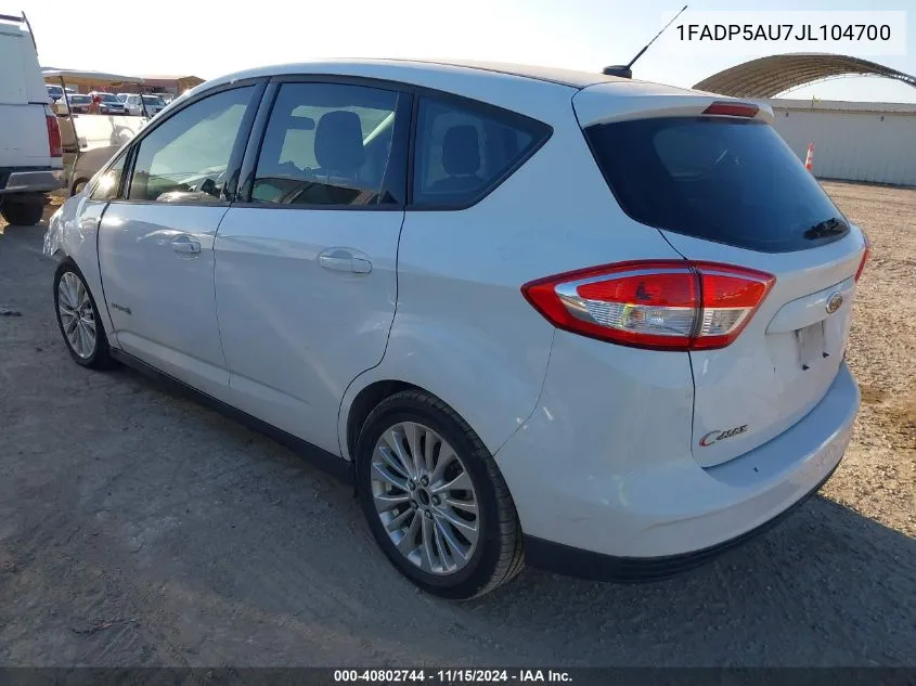 2018 Ford C-Max Hybrid Se VIN: 1FADP5AU7JL104700 Lot: 40802744