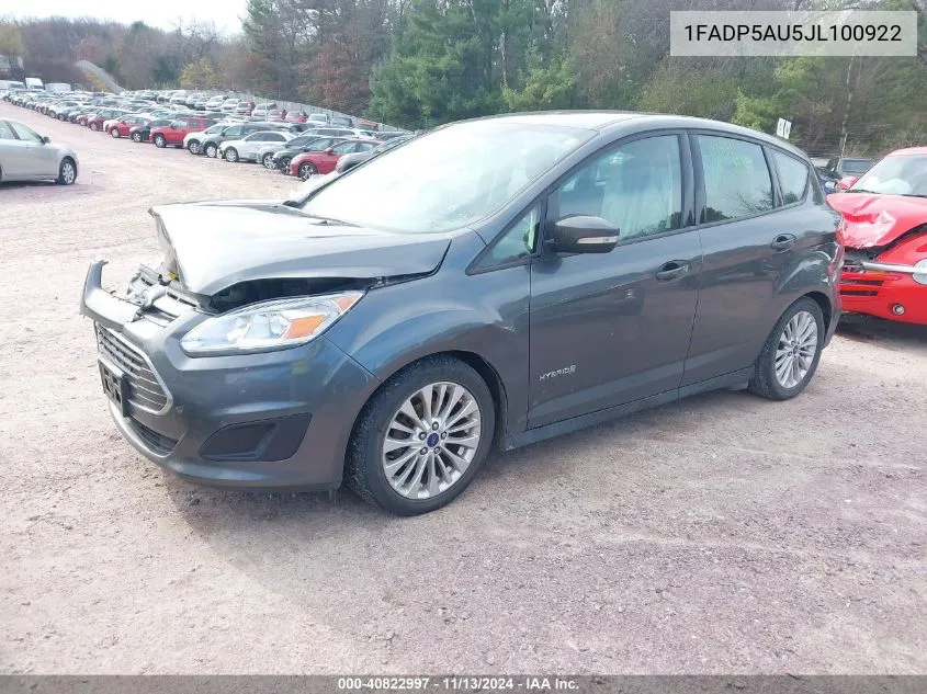 2018 Ford C-Max Hybrid Se VIN: 1FADP5AU5JL100922 Lot: 40822997