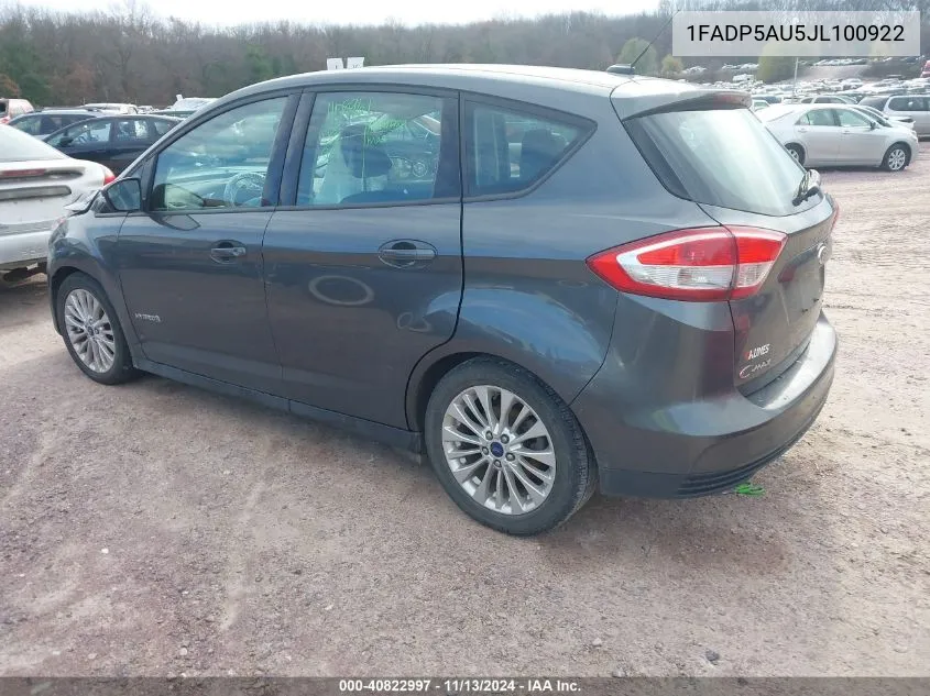 2018 Ford C-Max Hybrid Se VIN: 1FADP5AU5JL100922 Lot: 40822997