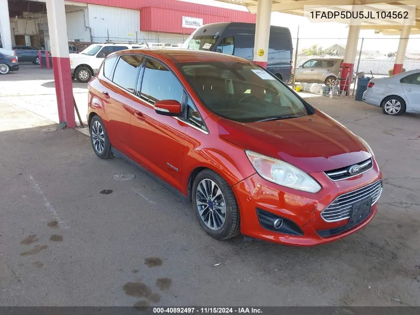 2018 Ford C-Max Hybrid Titanium VIN: 1FADP5DU5JL104562 Lot: 40892497