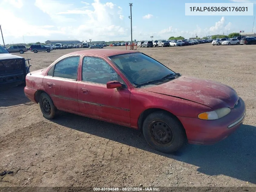 1995 Ford Contour Gl VIN: 1FALP6536SK176031 Lot: 40194849