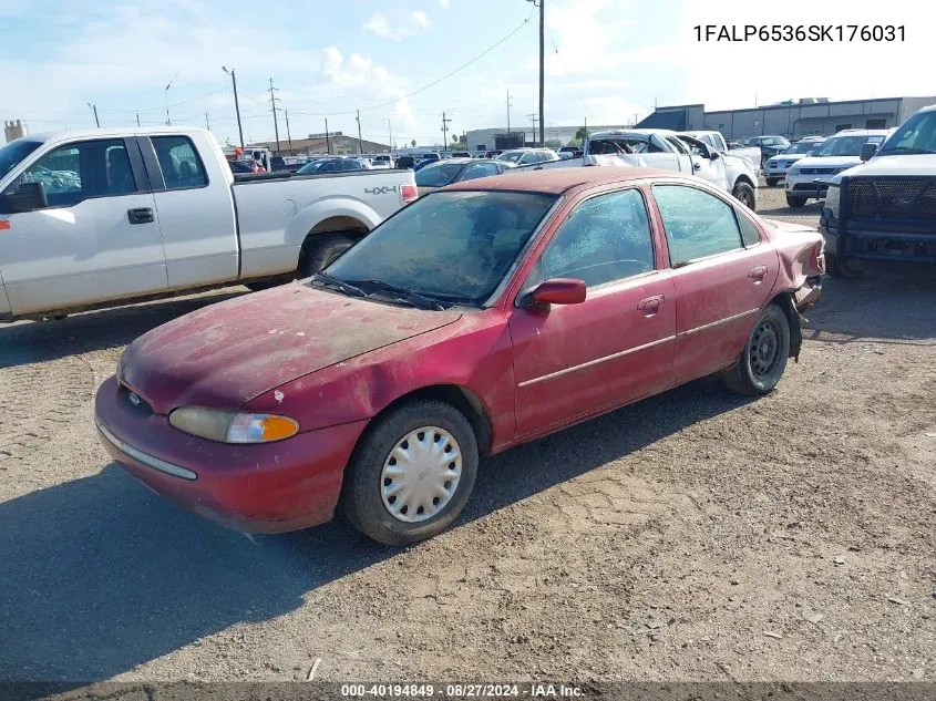 1995 Ford Contour Gl VIN: 1FALP6536SK176031 Lot: 40194849