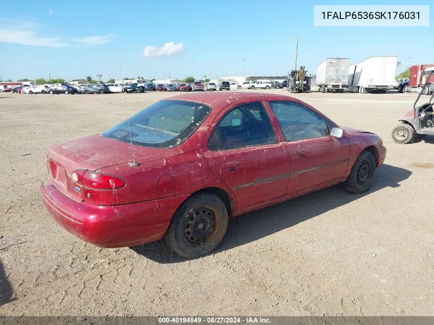 1995 Ford Contour Gl VIN: 1FALP6536SK176031 Lot: 40194849