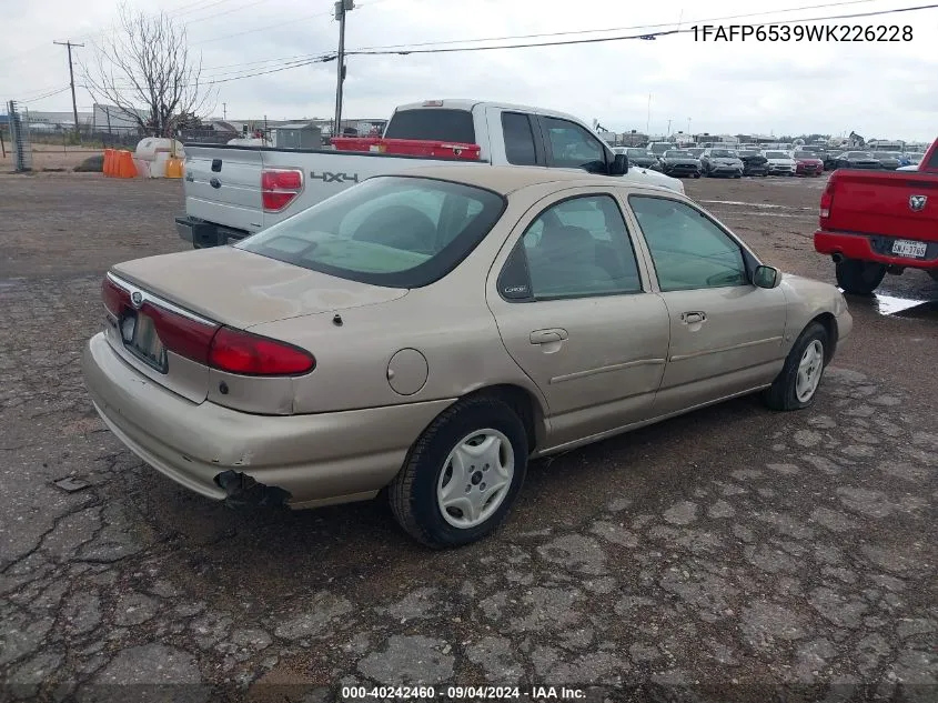 1998 Ford Contour VIN: 1FAFP6539WK226228 Lot: 40242460