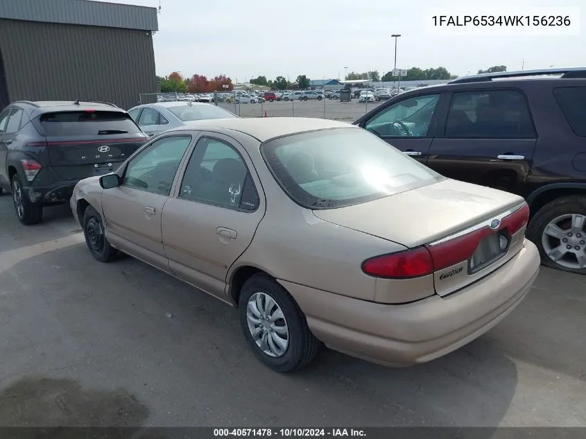 1998 Ford Contour VIN: 1FALP6534WK156236 Lot: 40571478