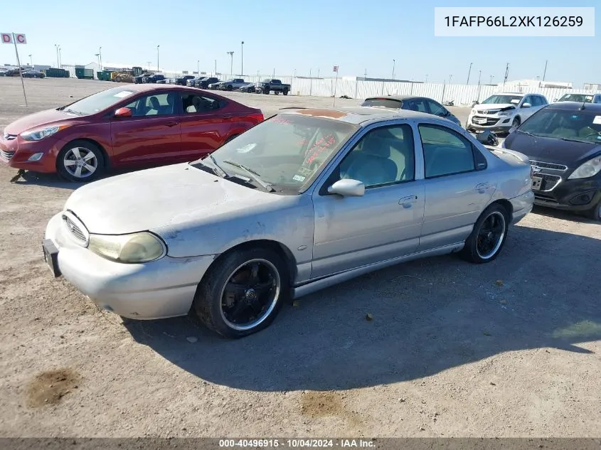 1999 Ford Contour Se VIN: 1FAFP66L2XK126259 Lot: 40496915