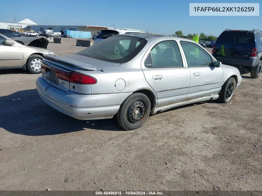 1999 Ford Contour Se VIN: 1FAFP66L2XK126259 Lot: 40496915