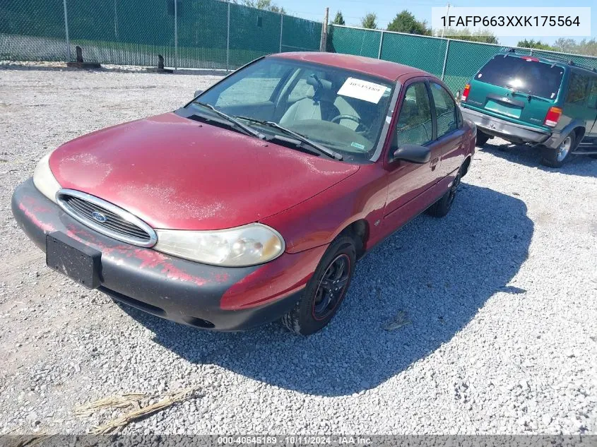 1999 Ford Contour Se VIN: 1FAFP663XXK175564 Lot: 40545189