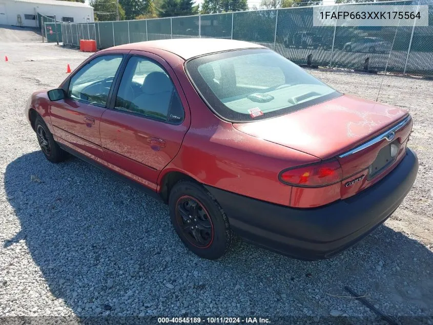 1999 Ford Contour Se VIN: 1FAFP663XXK175564 Lot: 40545189