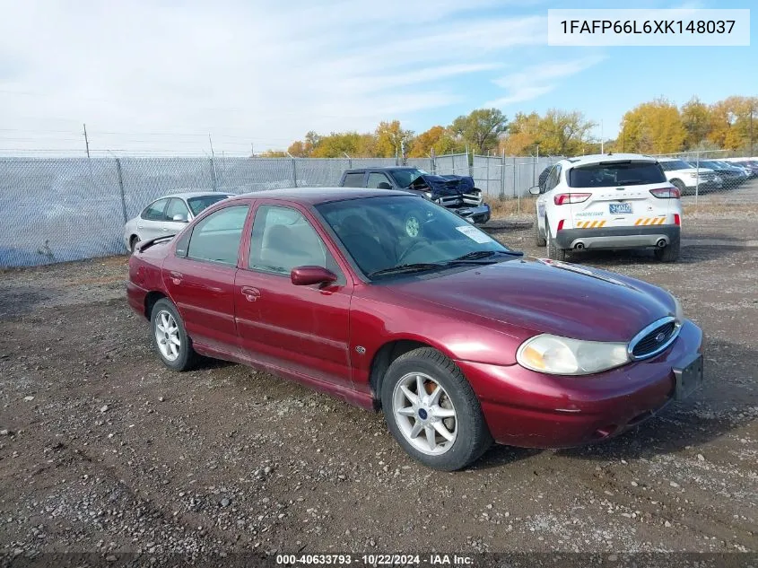 1999 Ford Contour Se VIN: 1FAFP66L6XK148037 Lot: 40633793