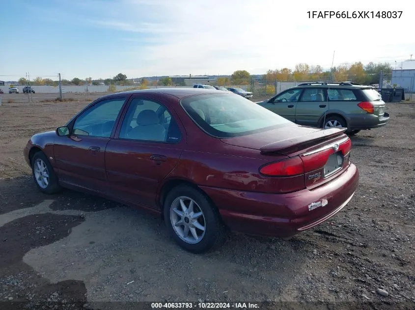 1999 Ford Contour Se VIN: 1FAFP66L6XK148037 Lot: 40633793