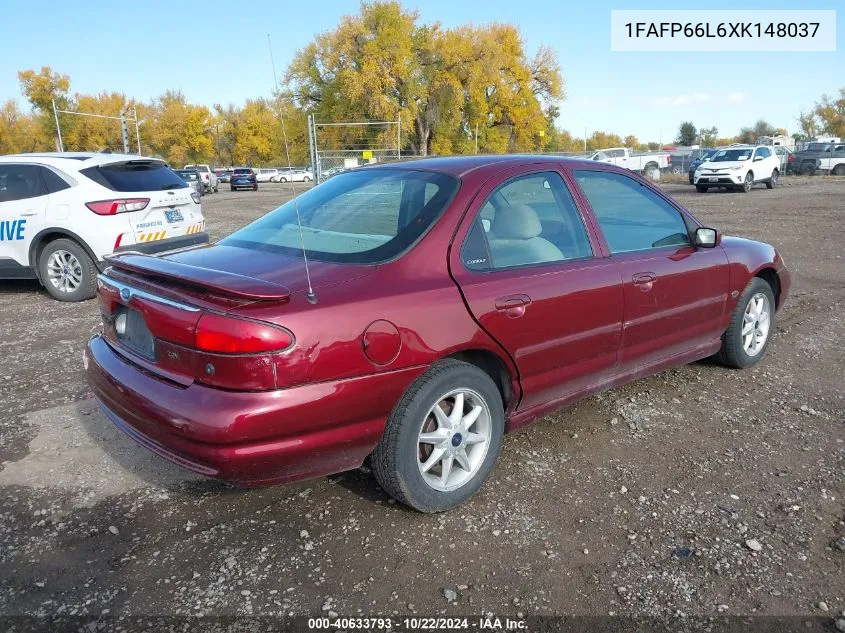 1999 Ford Contour Se VIN: 1FAFP66L6XK148037 Lot: 40633793