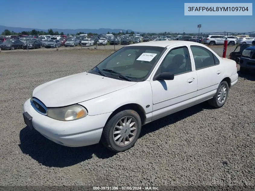 2000 Ford Contour Se Sport VIN: 3FAFP66L8YM109704 Lot: 39791396