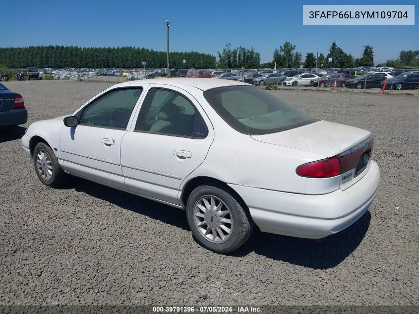 2000 Ford Contour Se Sport VIN: 3FAFP66L8YM109704 Lot: 39791396