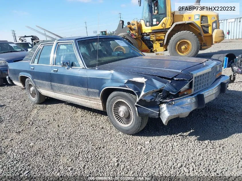 1987 Ford Crown Victoria VIN: 2FABP73F1HX220232 Lot: 39966093