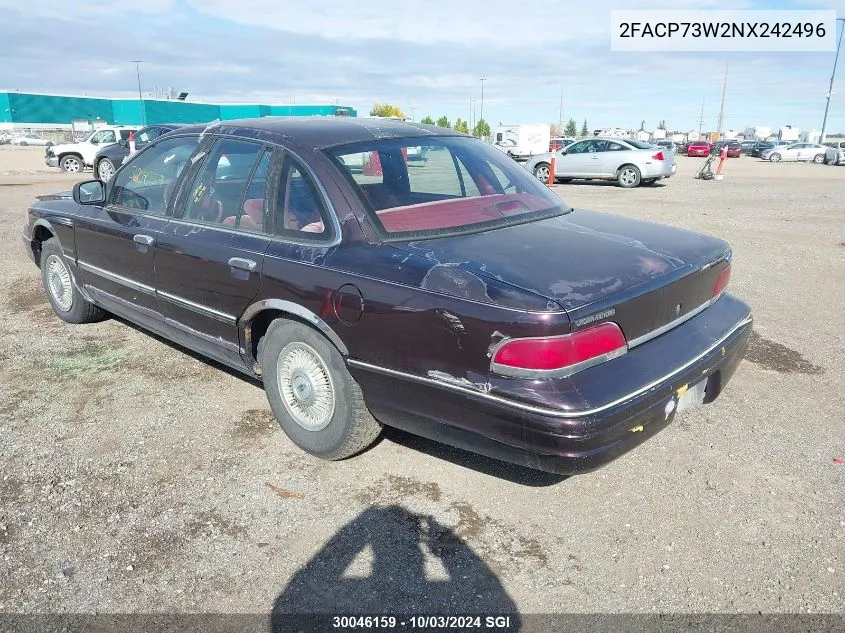 1992 Ford Crown Victoria VIN: 2FACP73W2NX242496 Lot: 30046159