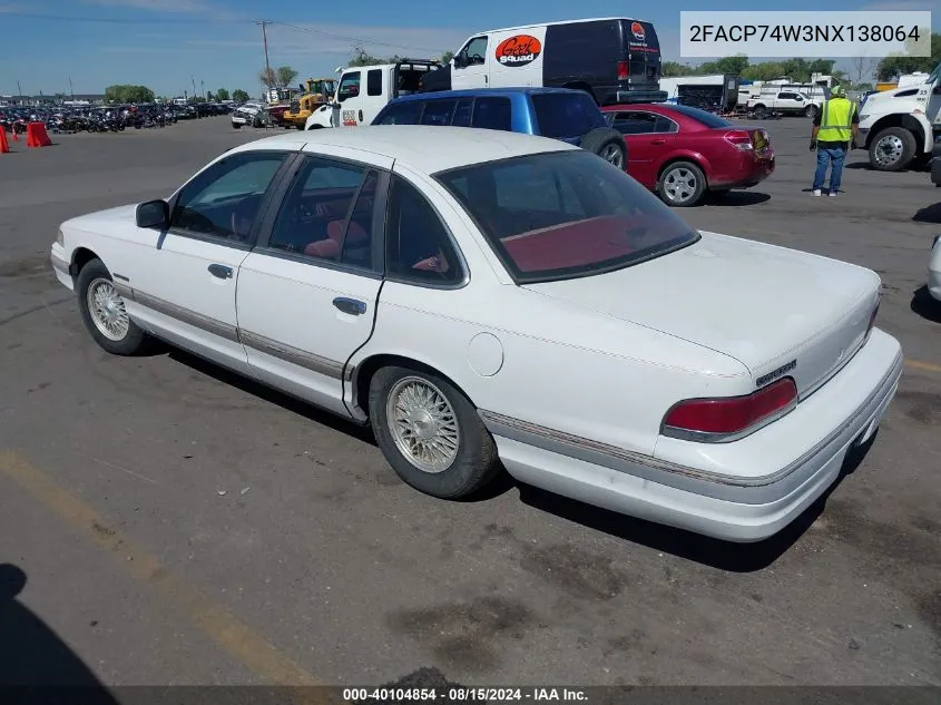 1992 Ford Crown Victoria Lx VIN: 2FACP74W3NX138064 Lot: 40104854