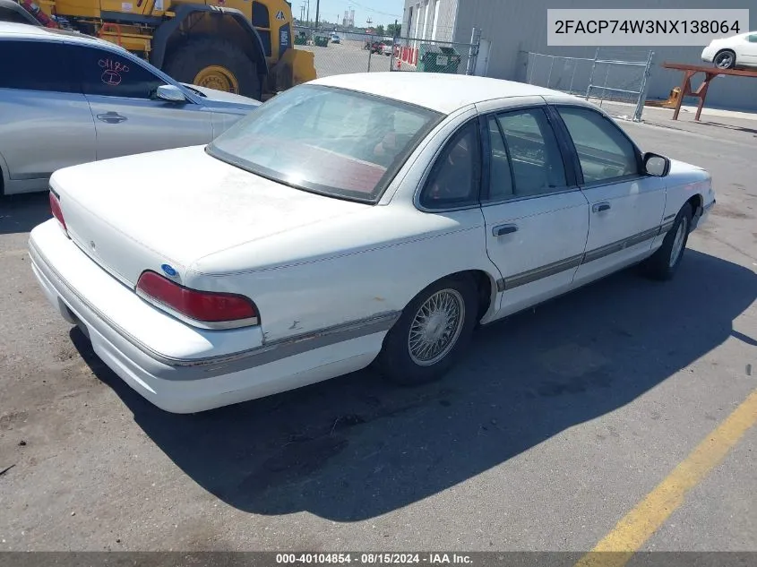 1992 Ford Crown Victoria Lx VIN: 2FACP74W3NX138064 Lot: 40104854