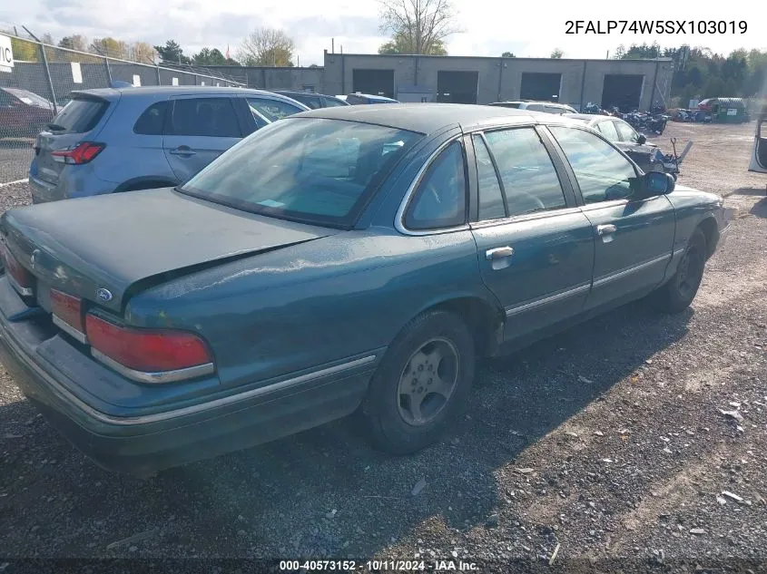 1995 Ford Crown Victoria Lx VIN: 2FALP74W5SX103019 Lot: 40573152