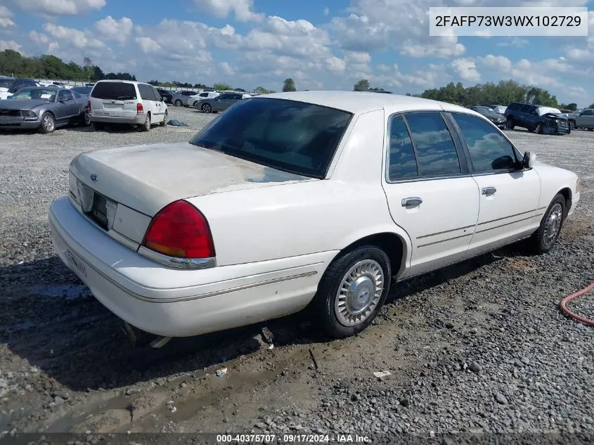 1998 Ford Crown Victoria VIN: 2FAFP73W3WX102729 Lot: 40375707