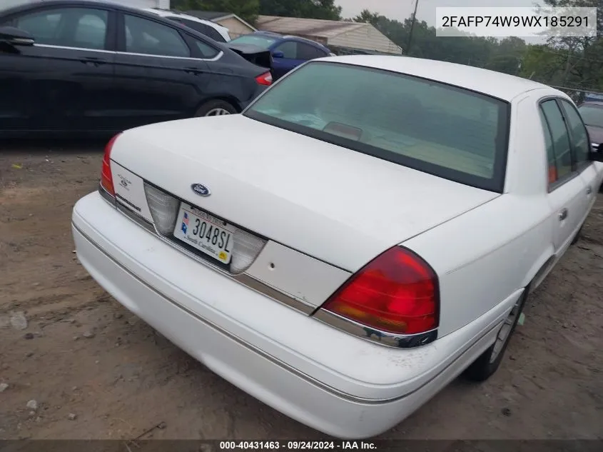 1998 Ford Crown Victoria Lx VIN: 2FAFP74W9WX185291 Lot: 40431463