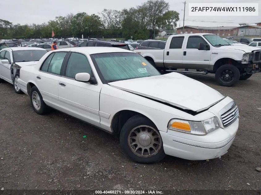 1998 Ford Crown Victoria Lx VIN: 2FAFP74W4WX111986 Lot: 40468271