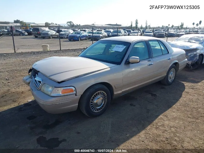 1998 Ford Crown Victoria VIN: 2FAFP73W0WX125305 Lot: 40546743