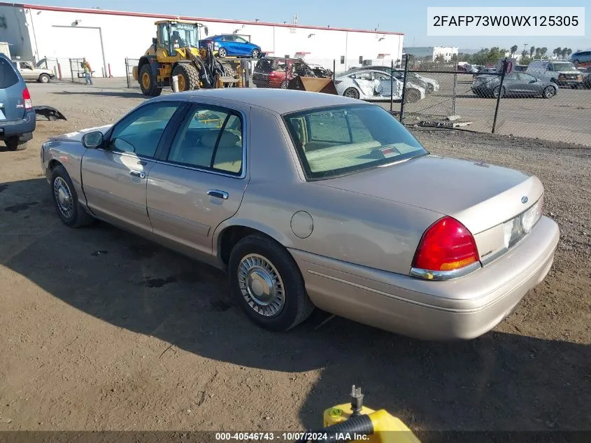 1998 Ford Crown Victoria VIN: 2FAFP73W0WX125305 Lot: 40546743