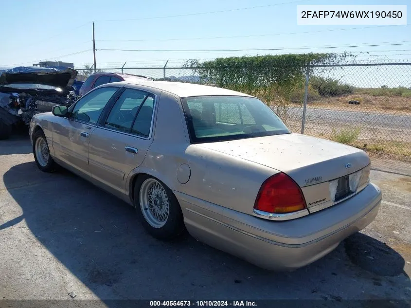 1998 Ford Crown Victoria Lx VIN: 2FAFP74W6WX190450 Lot: 40554673